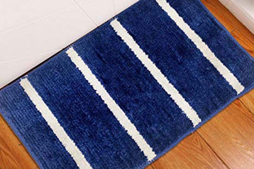 Blue Geometric Microfibre Anti Skid Door Mat At just Rs. 69 [MRP 499]