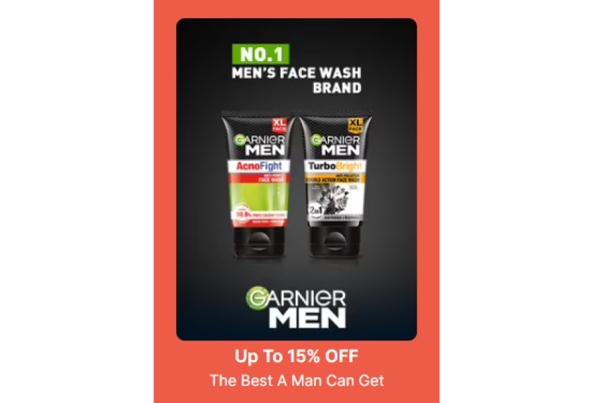 Up to 15% off on Garnier Men products