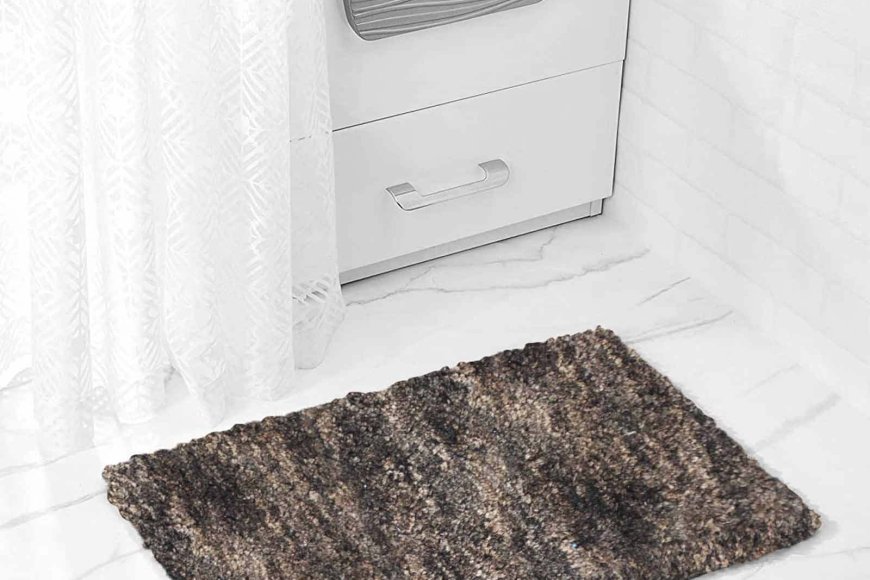 Brown Abstract Microfibre 23x15 Inches AntiSkid Bath Mat At just Rs. 99 [MRP 799]