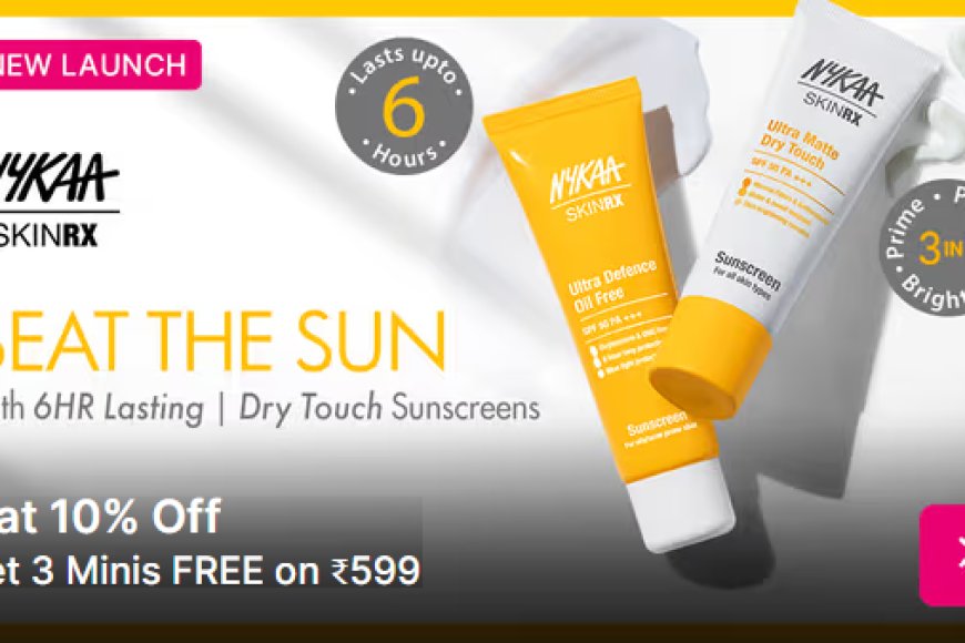 Flat 10% off + Free Minis on Rs. 599 on Nykaa SkinRX products