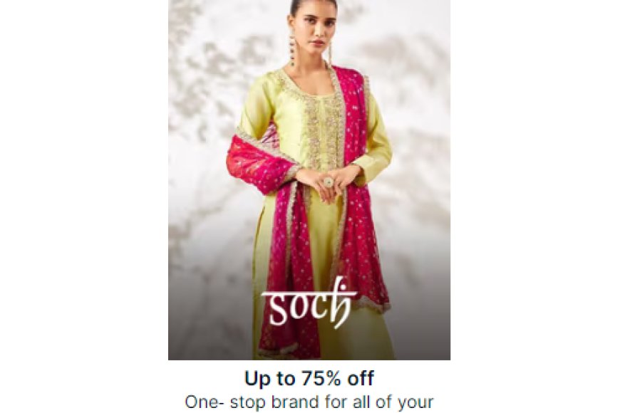 Up to 75% off on Soch Brand