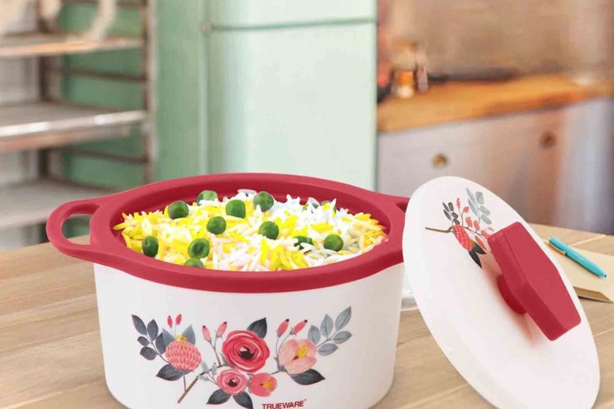 Florra Red 1000 ml Plastic &amp; Steel Thermoware Casserole At just Rs. 199 [MRP 389]