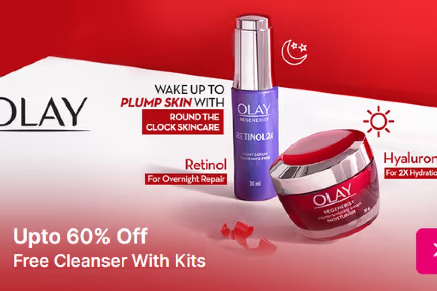 Up to 60% off + Free Cleanser on Olay products