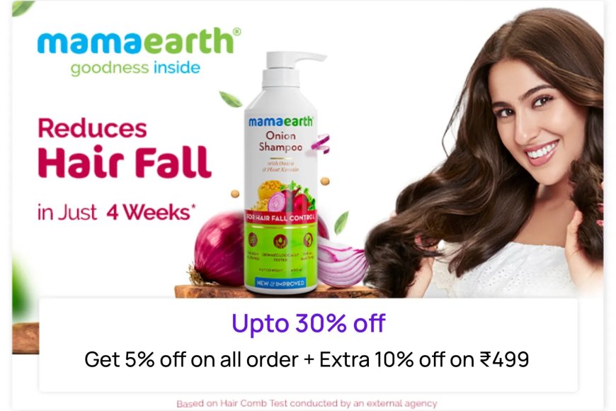 Up to 30% off + Extra 10% off on Rs. 499 on Mamaearth products