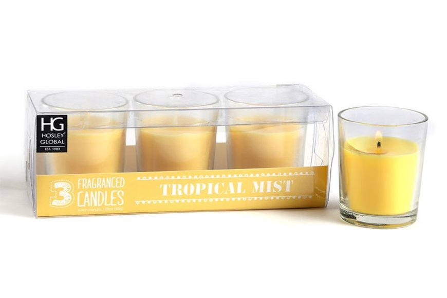 Tropical Mist Aroma Scented Candles (Set of 3) At just Rs. 129 [MRP 349]