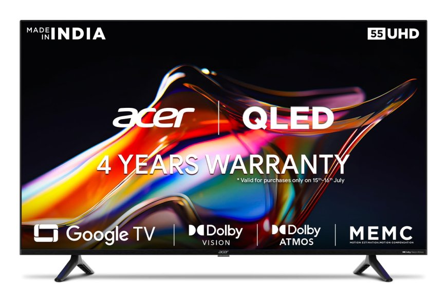 Acer 55 inch V Series 4K Ultra HD Smart QLED Google TV (Black) At just Rs. 37,999 [MRP 69,999]