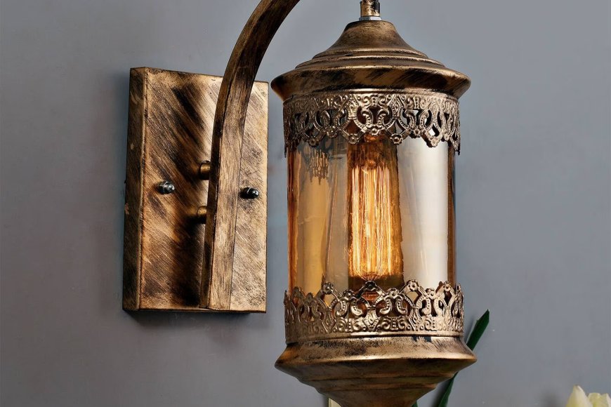 Traditional Copper Metal and Glass Wall Sconces At just Rs. 549 [MRP 2900]