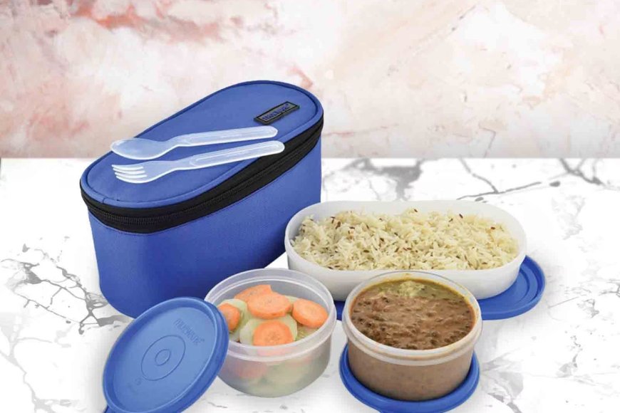 Elite Blue Plastic 3 Container Lunch Box At just Rs. 169 [MRP 379]