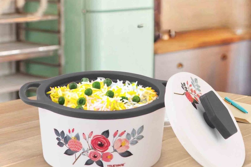 Florra Grey 1000 ml Plastic &amp; Steel Thermoware Casserole At just Rs. 199 [MRP 389]