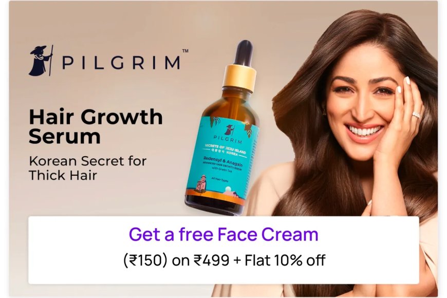 Flat 10% off + Free Face Cream on Rs. 499 on Pilgrim products