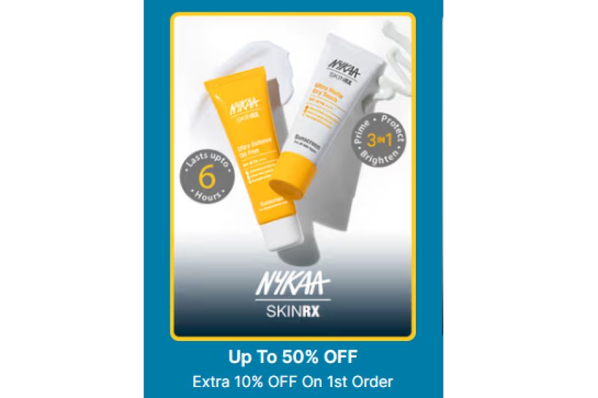 Up to 50% off + Extra 10% off on Nykaa SkinRX products