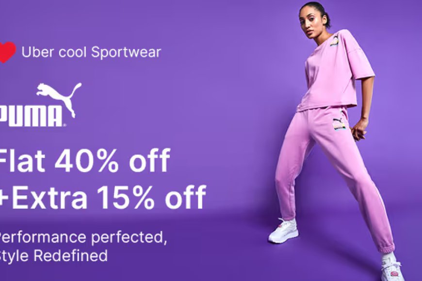 Flat 40% off + Extra 15% off on Puma Brand