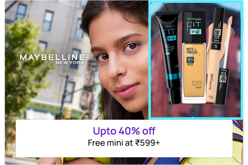 Up to 40% off + Free Mini on Rs. 599+ on Maybelline products