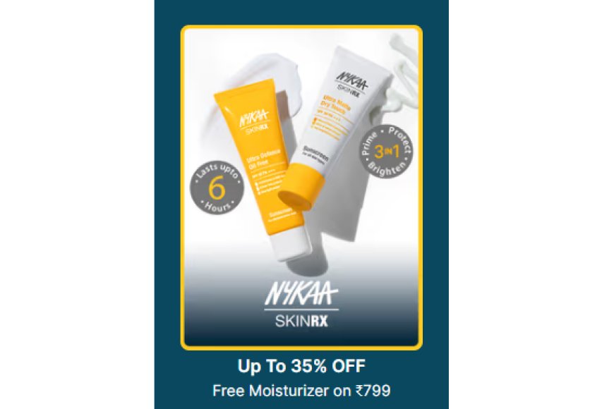 Up to 35% off + Free Moisturizer on Rs. 799 on Nykaa SkinRX products