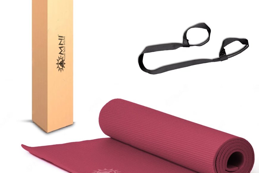 Red Wine Polyester 6 ft x 2 Ft Foldable Anti Skid Yoga Mat At just Rs. 289 [MRP 1199]