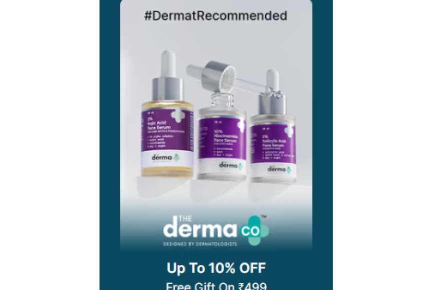 Up to 10% off + Free Gift on Rs. 499 on The Derma Co. products