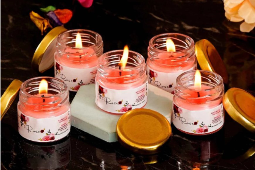 Rose Pink Wax Scented Candles (Set of 5) At just Rs. 169 [MRP 899]