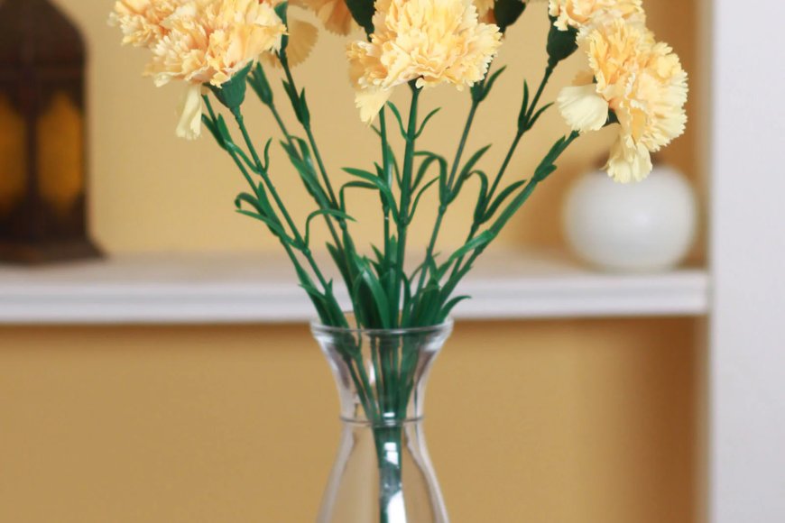 Yellow Polyester 10 Carnation Artificial Flowers At just Rs. 199 [MRP 425]