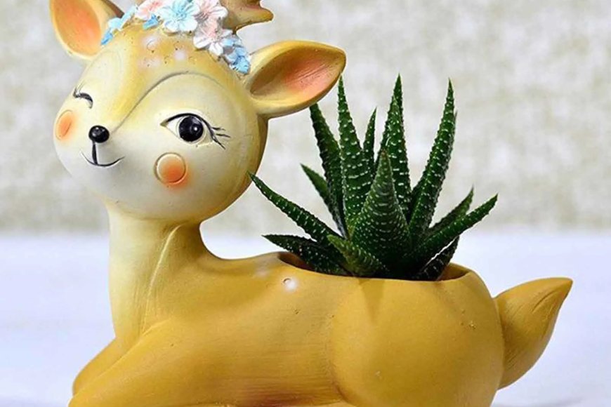 Baby Deer Creative Succulent Multicolour Polyresin Desk Pot At just Rs. 149 [MRP 399]