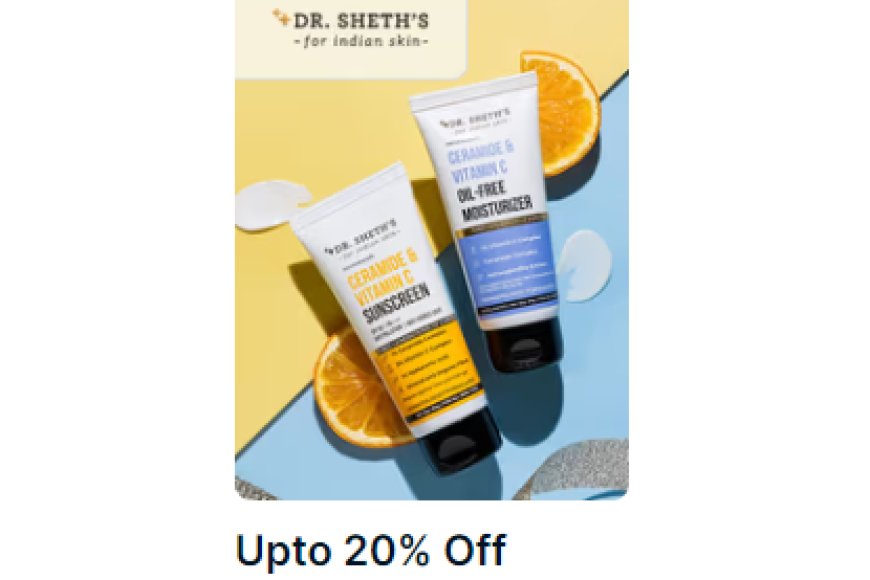 Up to 20% off + Free Gift on Rs. 599 on Dr. Sheth's products