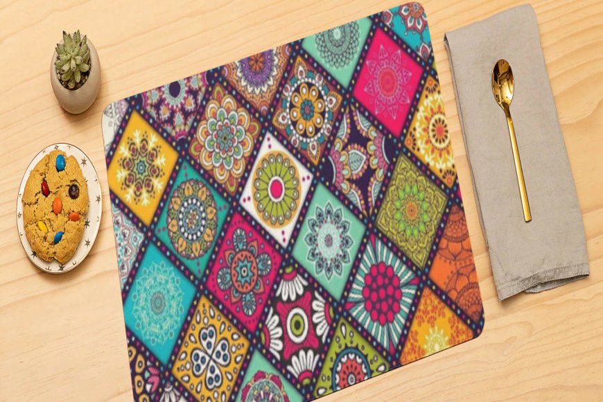 Ethnic motif Multicolor (12 x 16) PVC Placemats (Set of 6) At just Rs. 199 [MRP 799]