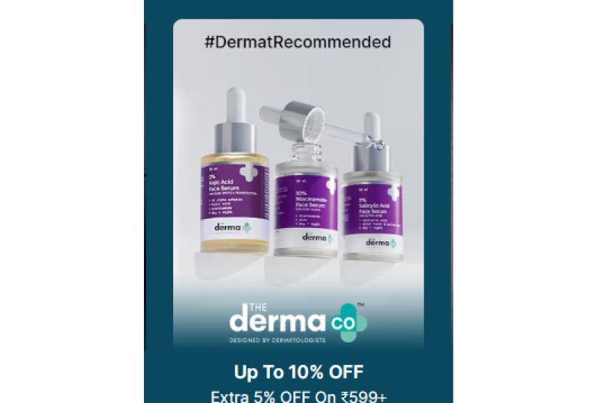 Up to 10% off + Extra 5% off on Rs. 599+ on The Derma Co. products