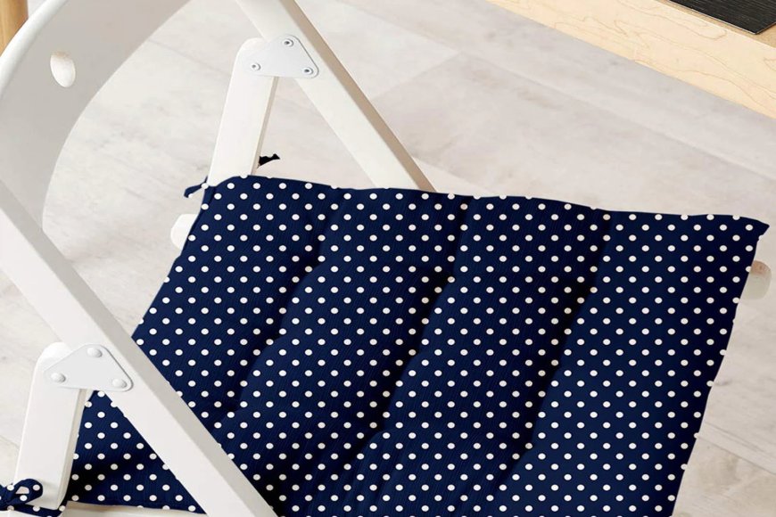 Blue Polka Dots Solid 16x16 inch Chairpad At just Rs. 149 [MRP 699]