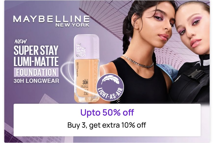 Up to 50% off on Maybelline products