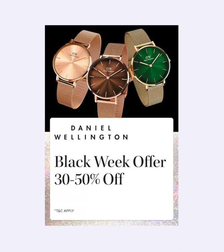 Get 30-50% off on Daniel Wellington Watches