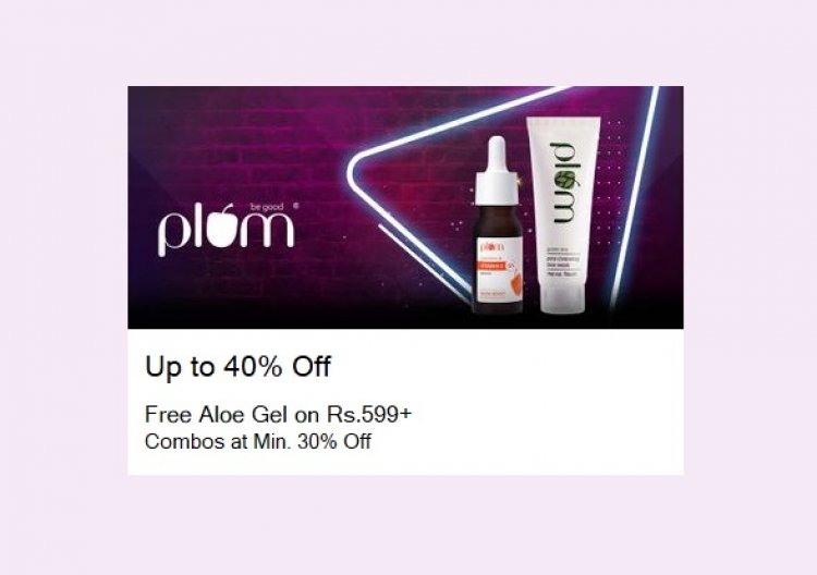 Up to 40% off + Free Aloe Gel on Rs. 599+ on Plum products
