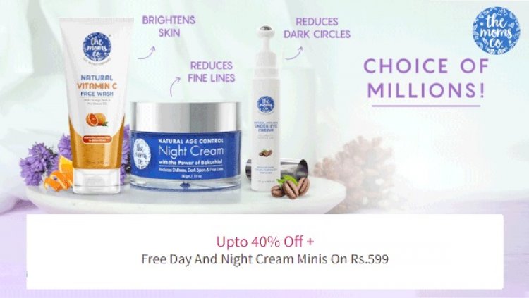 Up to 40% off + Free Mini Cream on Rs. 599 on The Moms Co. products