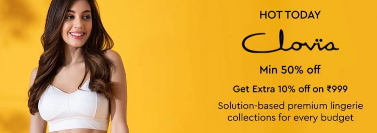 Min 50% off on Clovia brand