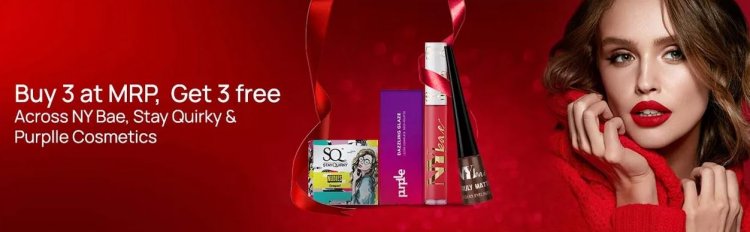 Buy 3 Get 3 Free on Makeup products
