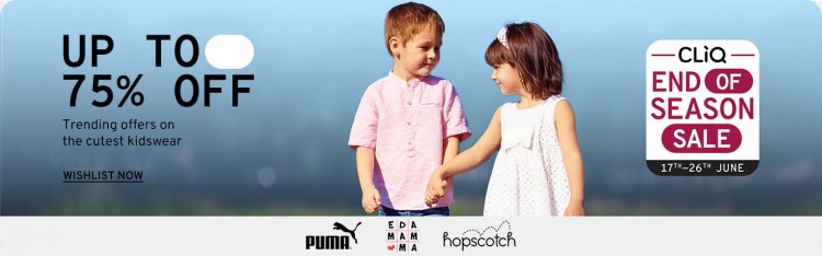 CLIQ END OF SEASON SALE: Up To 75% off on Kid's wear