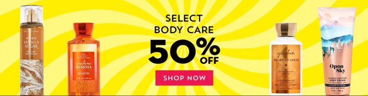 50% off on Body care products