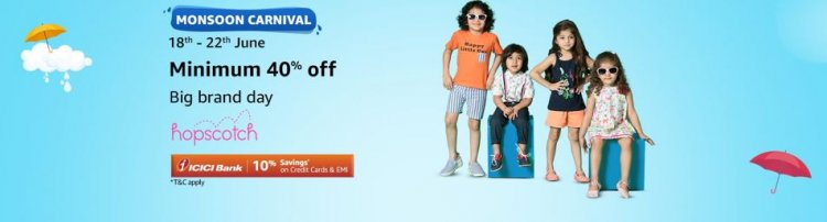 Monsoon Carnival: Min 40% off on Kid's wear by Hopscotch brand