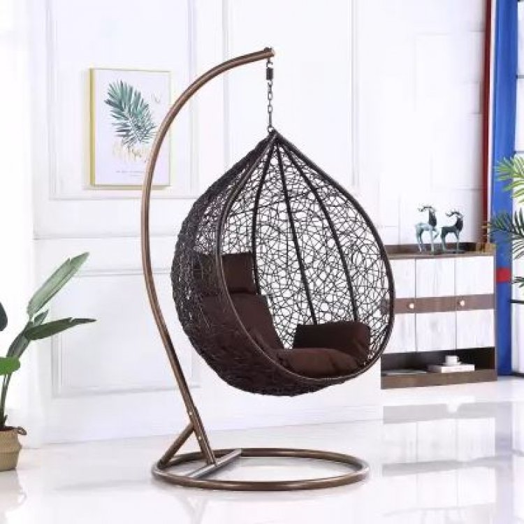 Furniture kart Hammock Swing Chair with Stand Brown Steel Large Swing at just Rs.9199 [MRP 24999]