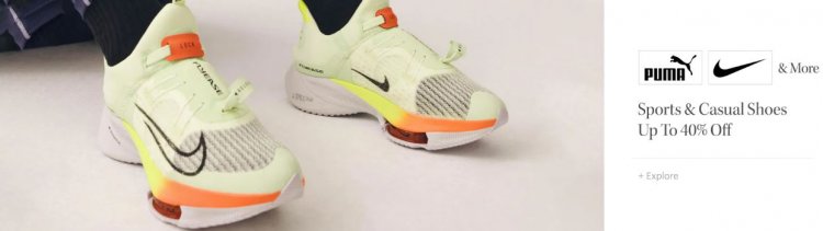 Up To 40% off on Sports & Casual shoes