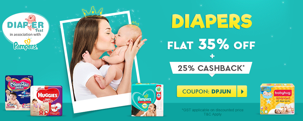 Flat 35% off on Diapers