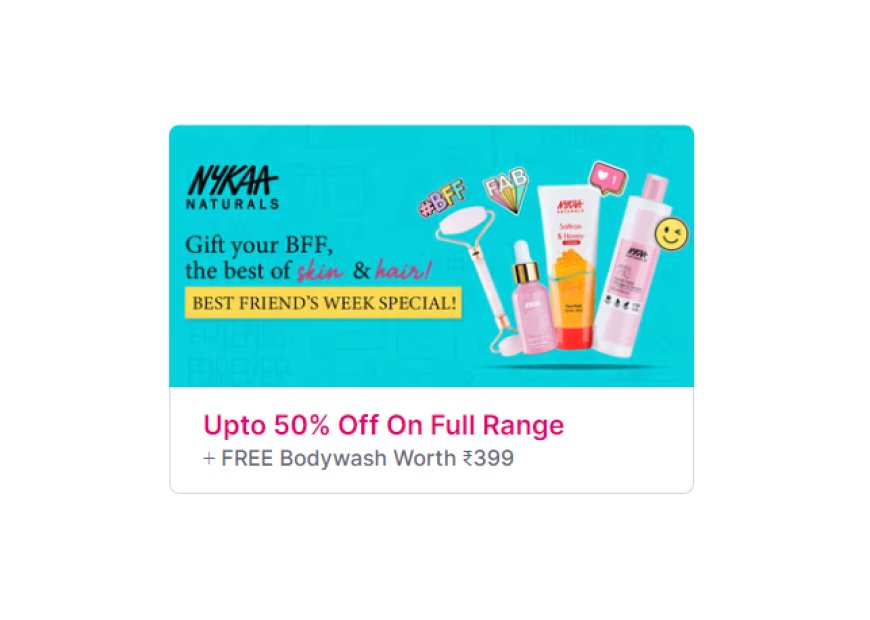 Up to 50% off + Free Body Wash on Nykaa Naturals-products