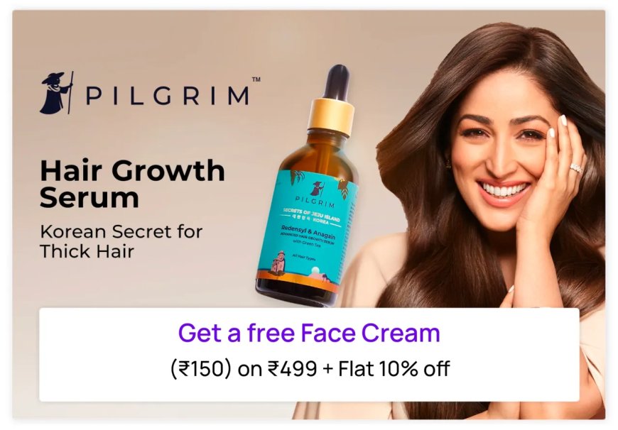 Flat 10% off + Free Face Cream on Rs. 499 on Pilgrim products