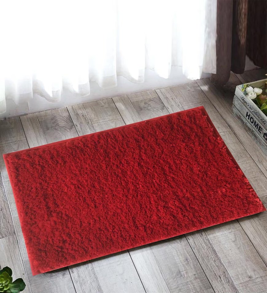 Red Polyester Max Absorbant 18 x 12 inch Bath Mat At just Rs. 99 [MRP 399]