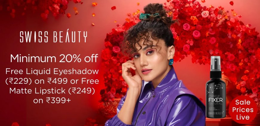 Minimum 20% off + Free Liquid Eyeshadow on Rs. 499 on Swiss Beauty products
