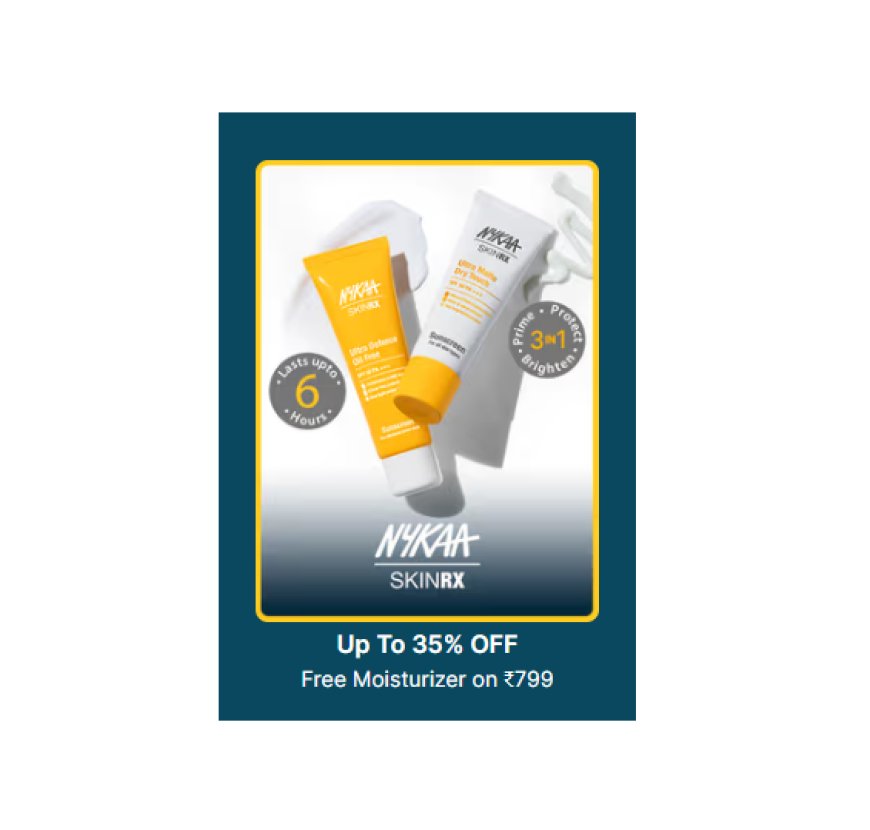 Up to 35% off + Free Moisturizer on Rs. 799 on Nykaa SkinRX products