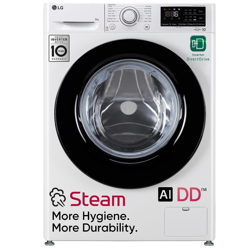 LG 8 Kg AI Direct Drive Fully-Automatic Front Load Washing Machine At just Rs. 29,990 [MRP 48,990]