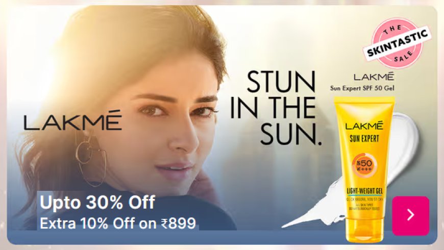 Up to 30% off + Extra 10% off on Rs. 899 on Lakme products