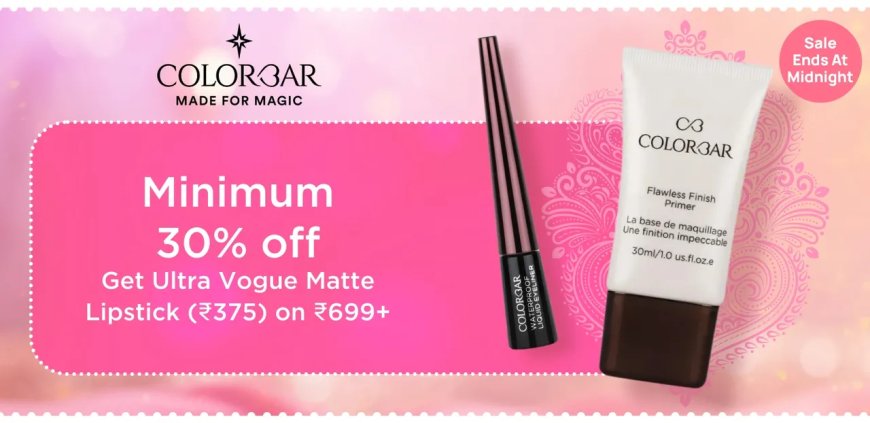 Minimum 30% off + Free Lipstick on Rs. 699+ on Colorbar products