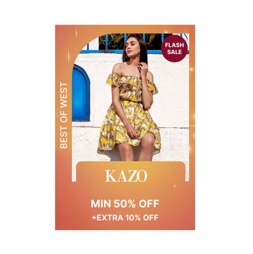 Minimum 50% off + Extra 10% off on Kazo Brand