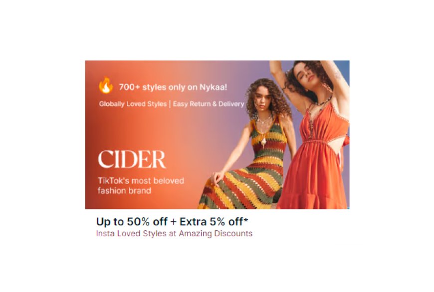 Up to 50% off + Extra 5% off on Cider Brand