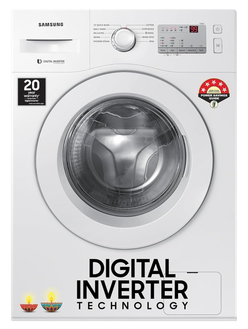 Samsung 6 kg 5 Star Fully-Automatic Front Load Washing Machine At just Rs. 22,990 [MRP 26,500]